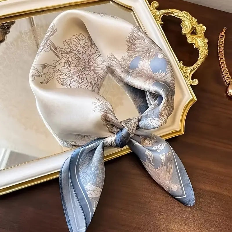 New Flower Blue Scarf