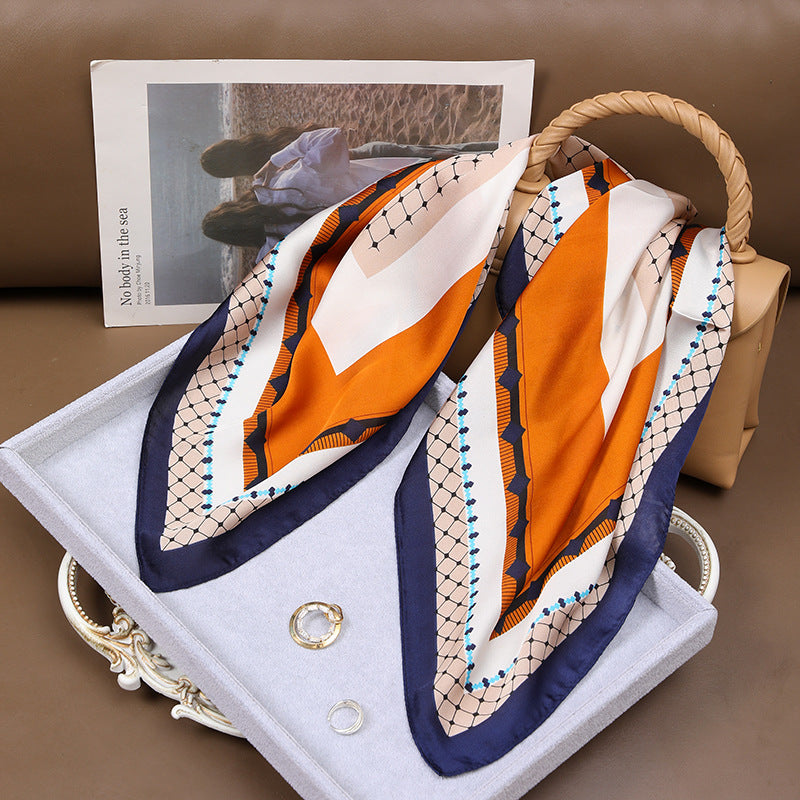 Blue Orange Fine Plaid