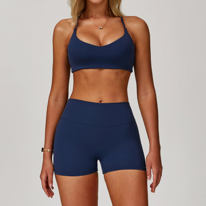 BRA & BOTTOM Tight Quick-drying Fitness Sanding Yoga Suit